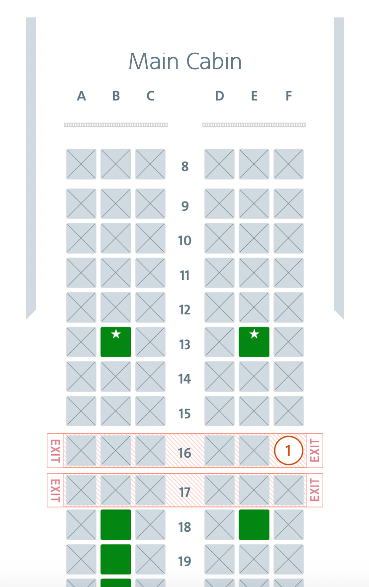 American Airlines seat map for a 737-800.