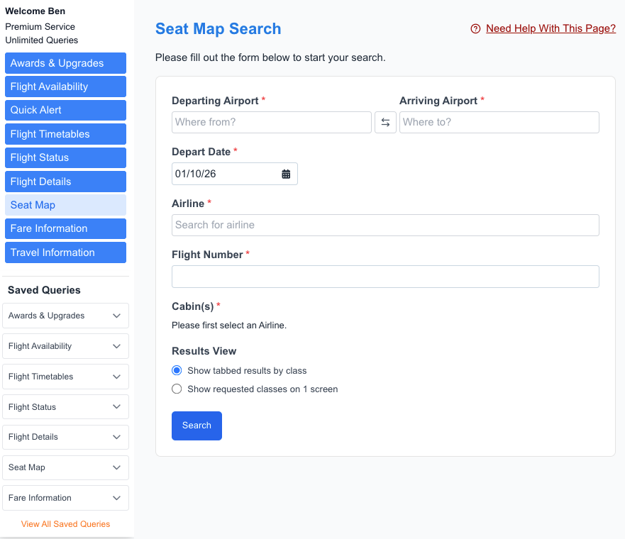 ExpertFlyer screenshot