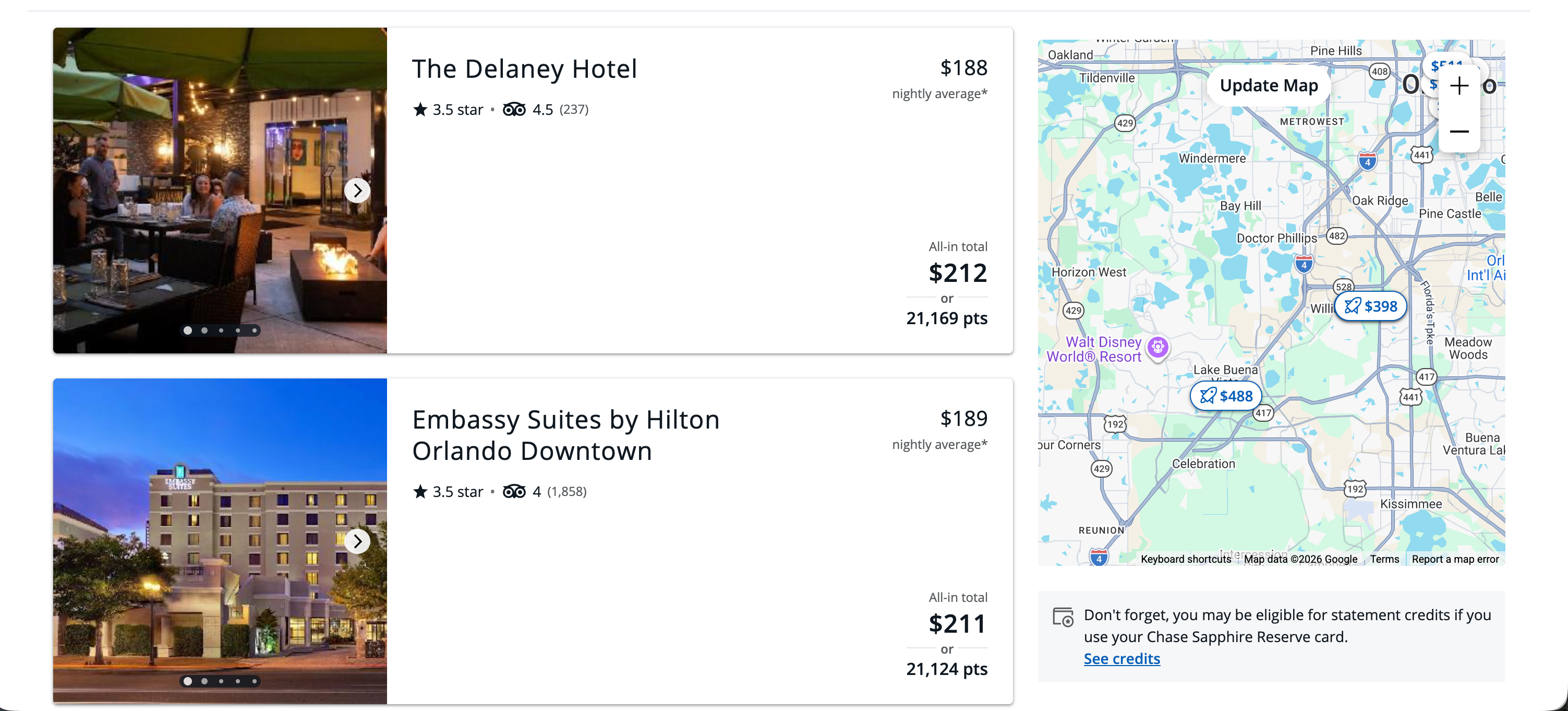 Chase Travel example