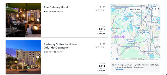 Chase Travel example