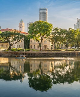 Skyline of singapore by Boat Quay