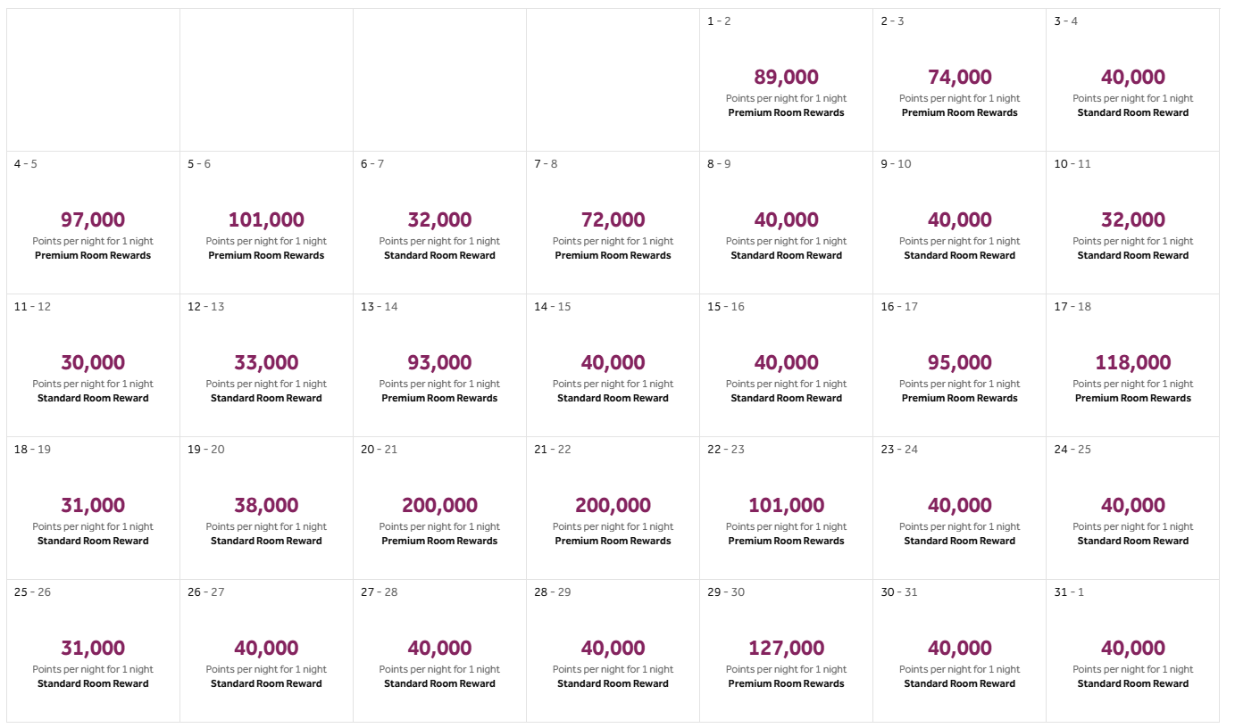 Hilton award calendar