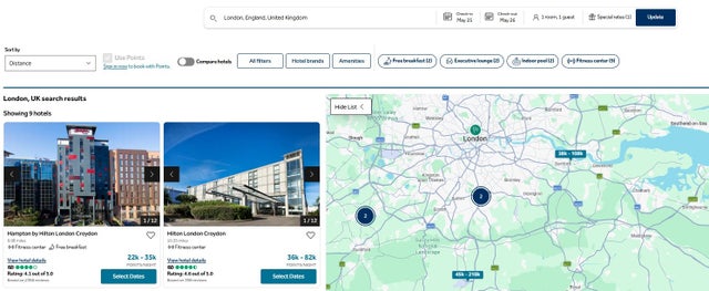 Hilton Points Explorer