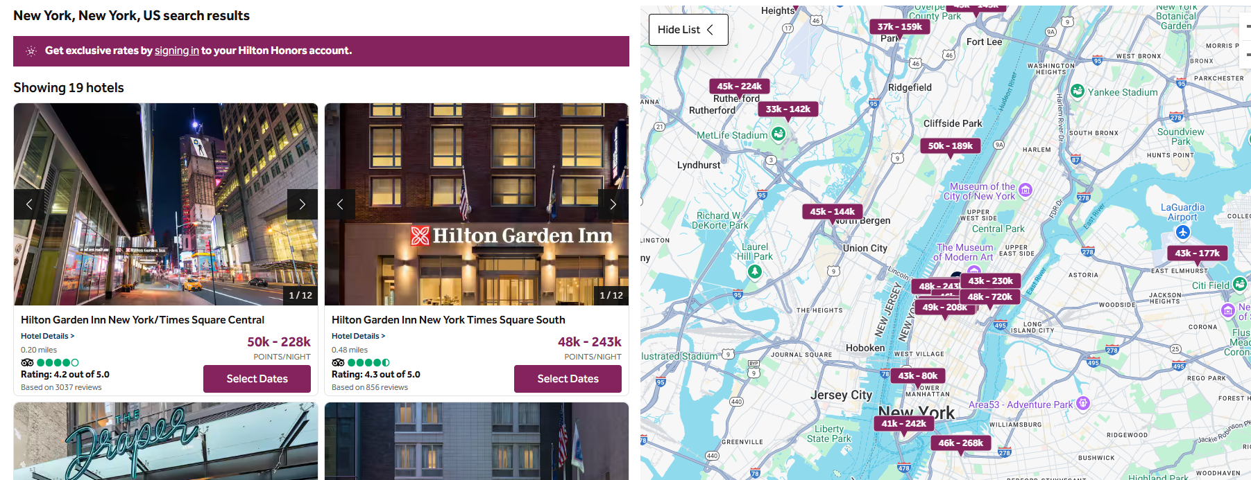 Hilton Points Explorer