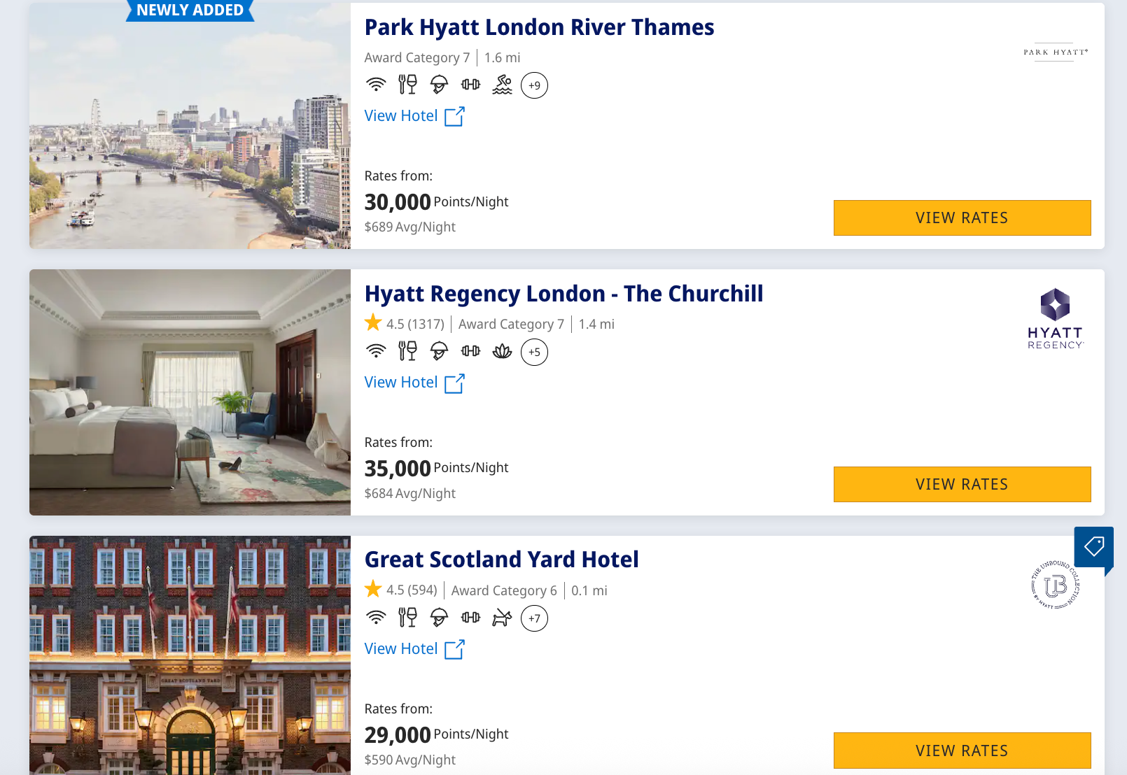 hyatt london hotels
