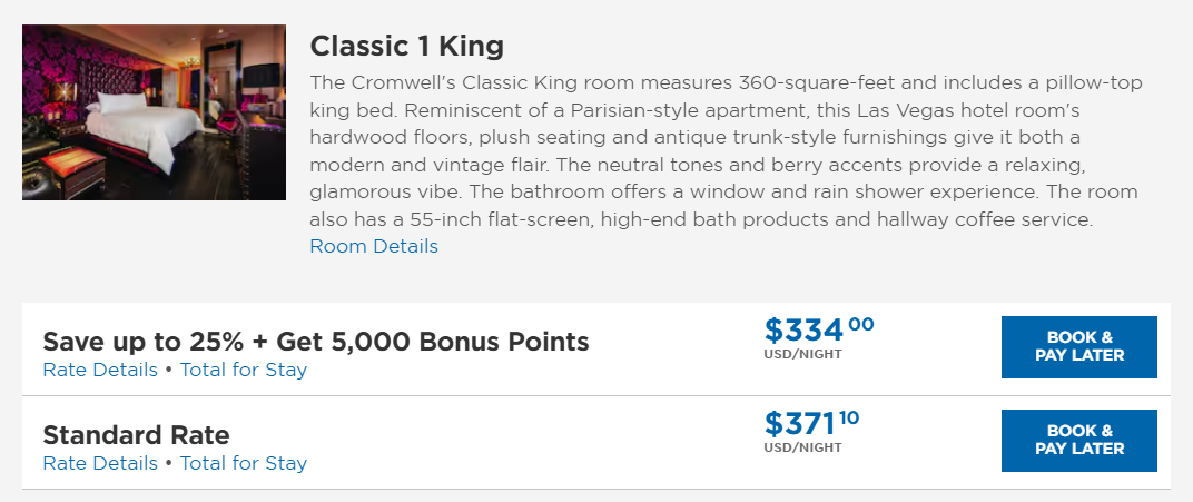 Booking a Caesars hotel through Wyndham