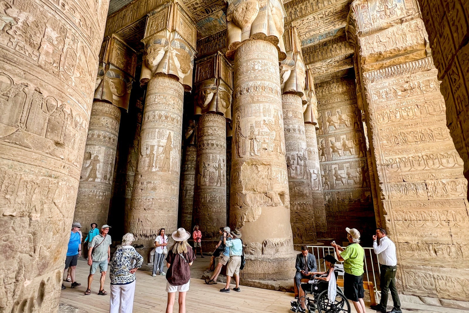 The Temple of Hathor is one of the best preserved ancient sites in Egypt and boasts enormous columns