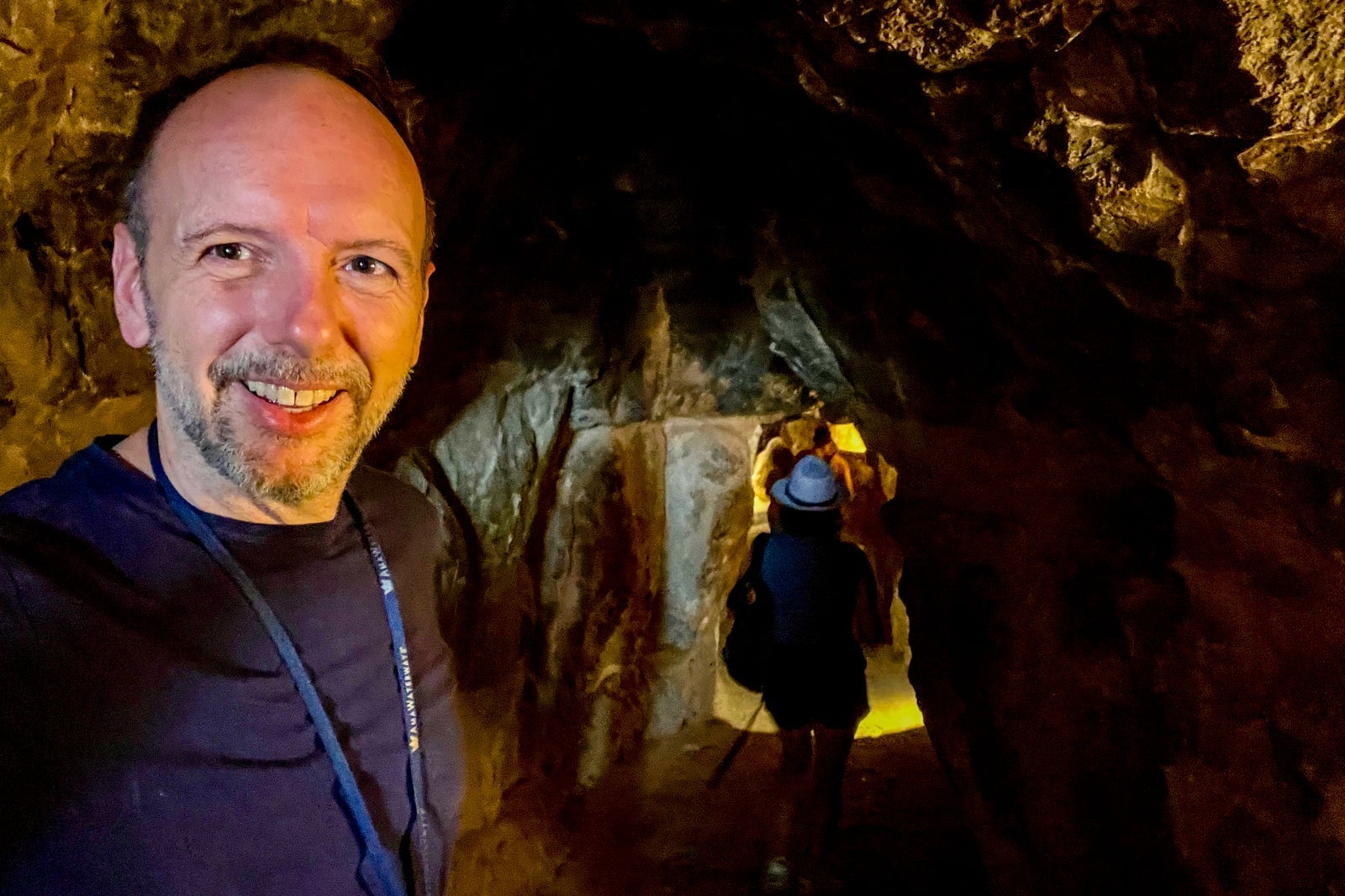 TPG's Gene Sloan climbing into the Great Pyramid of Giza, long billed as one of the seven wonders of the world.
