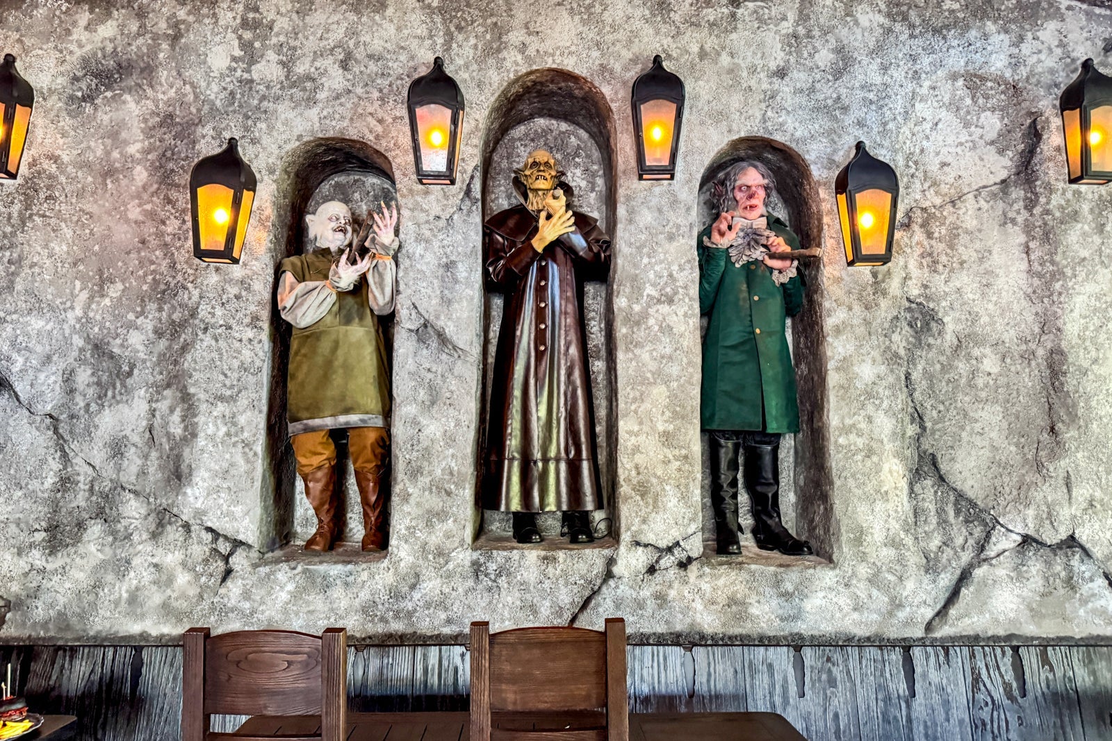 restaurant with vampires on the wall