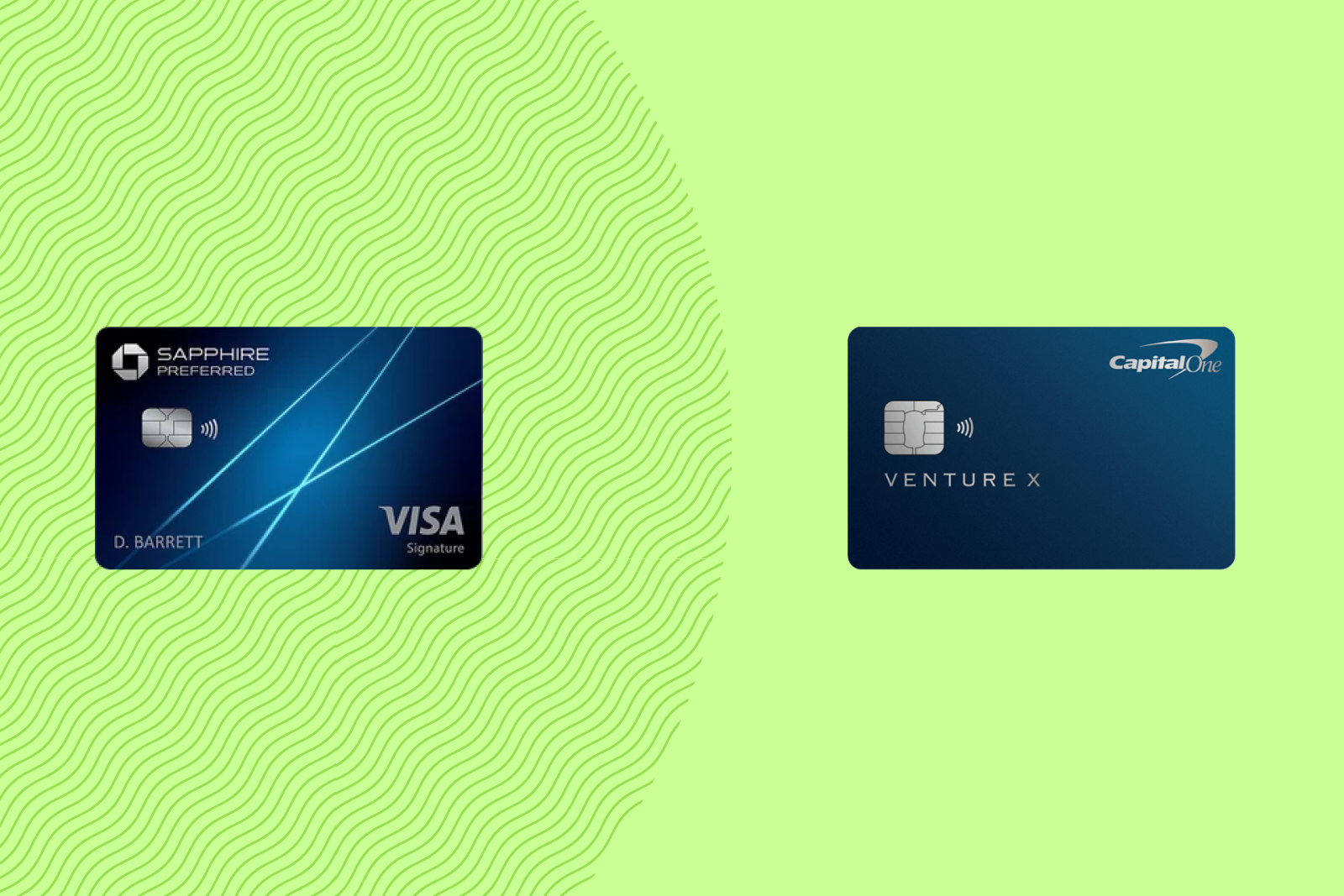 Comparison of Chase Sapphire Preferred and Capital One Venture X card art