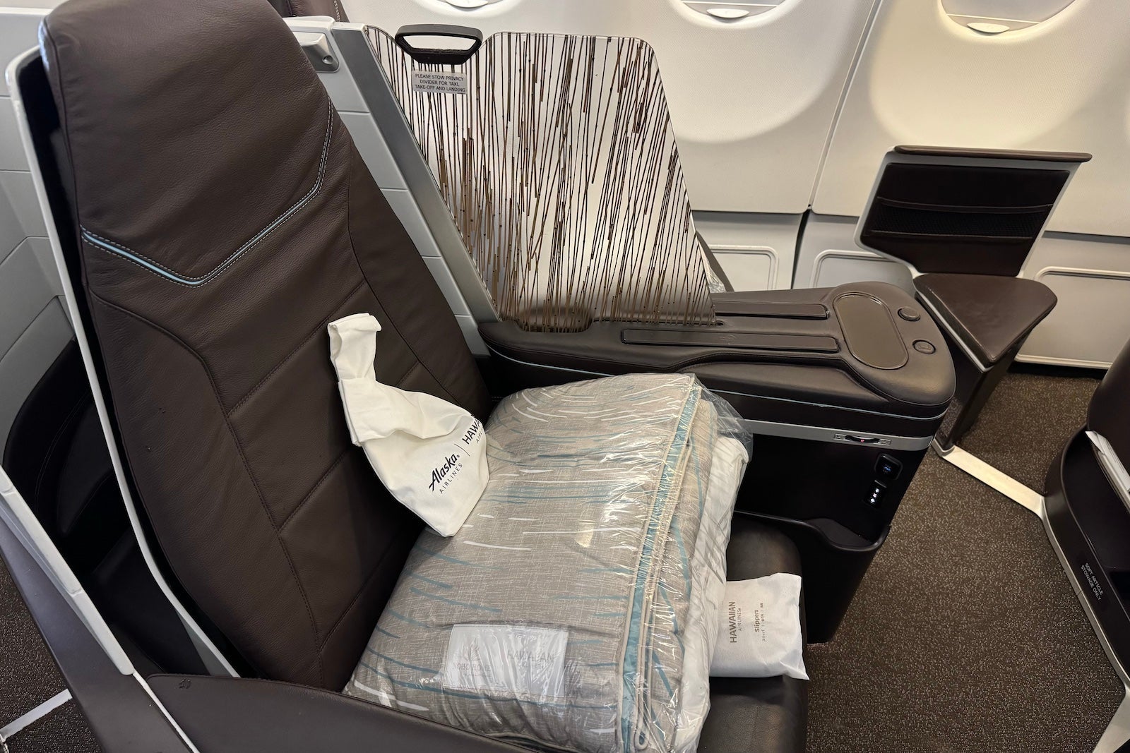 Alaska's SEA-NRT inaugural flight business class