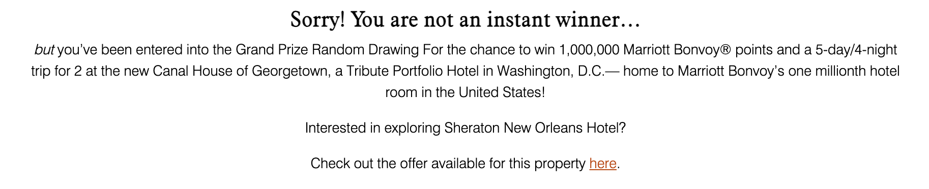 Marriott roulette offer New Orleans