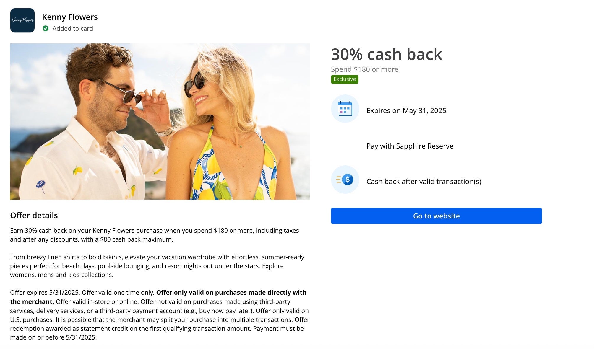 Chase Kenny Flowers offer