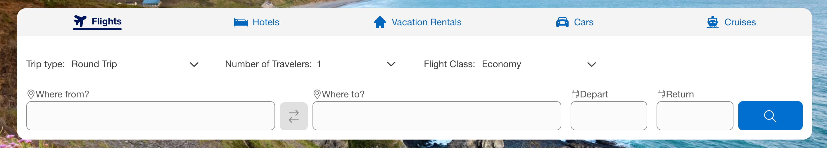screenshot of booking in american express travel portal