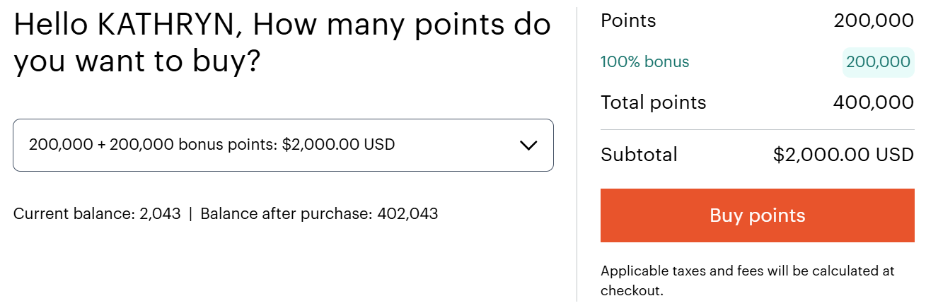 IHG buy points promotion