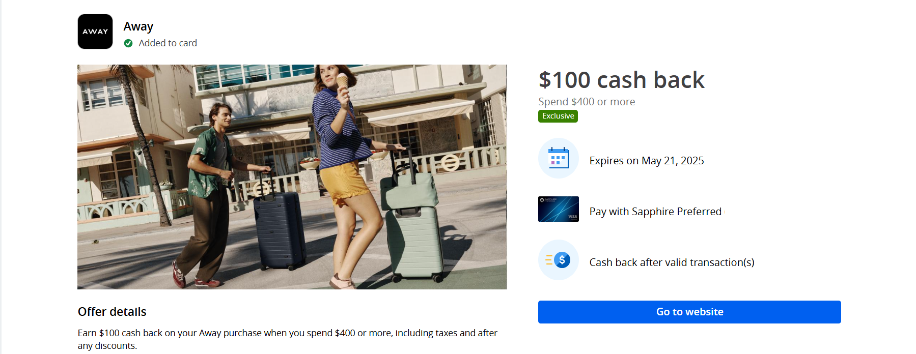 CSP AWAY Luggage offer