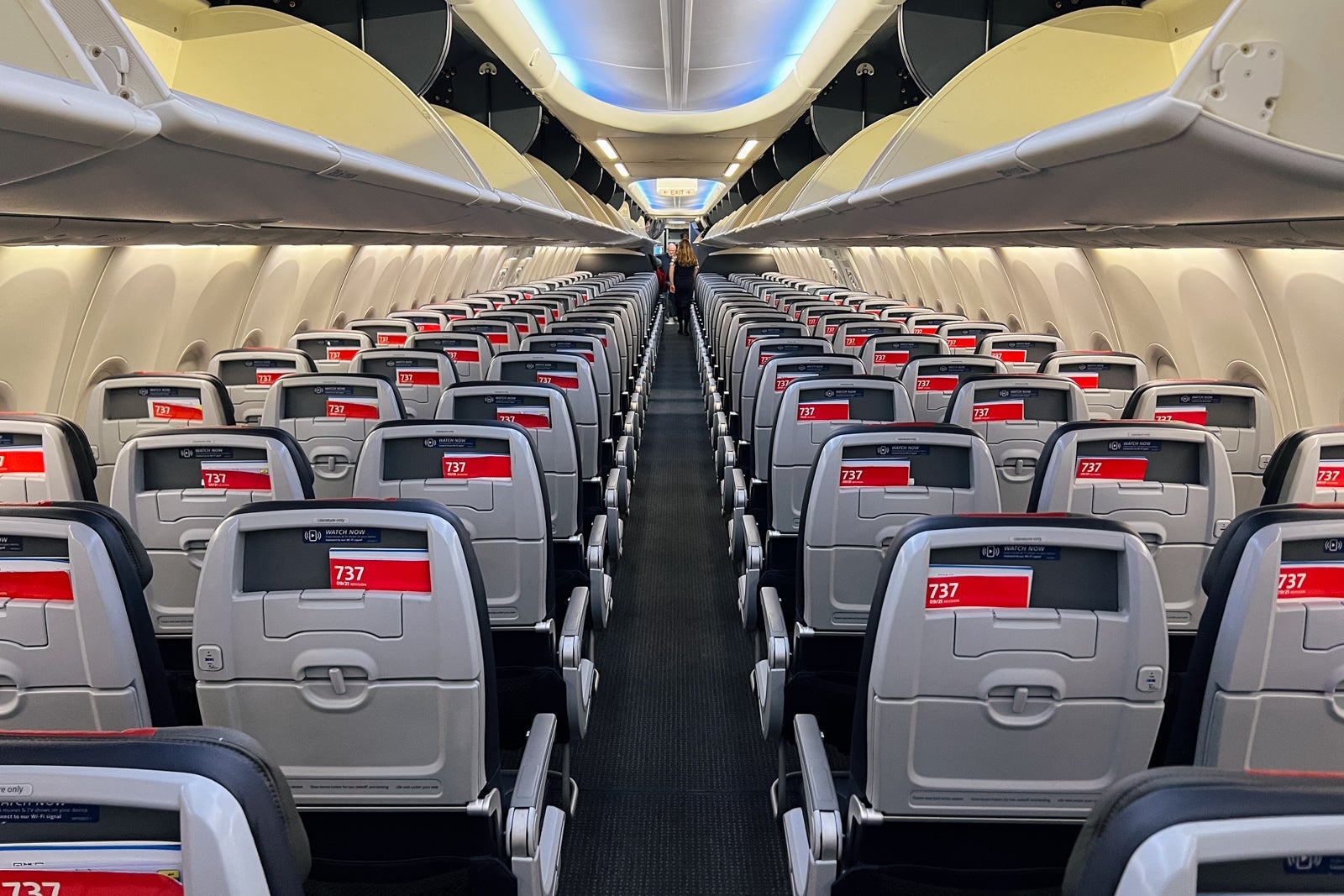 On board an American Airlines Boeing 737 MAX 8.