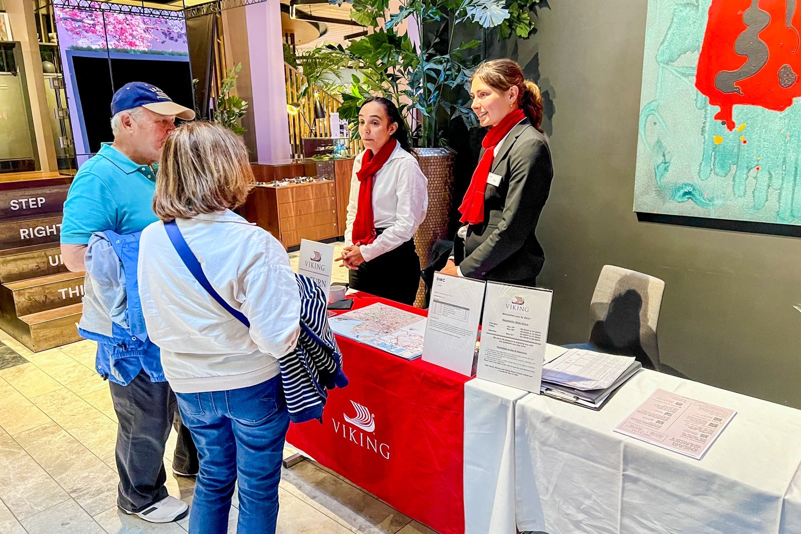 Viking guides welcome guests at The Clarion Hotel in Norway
