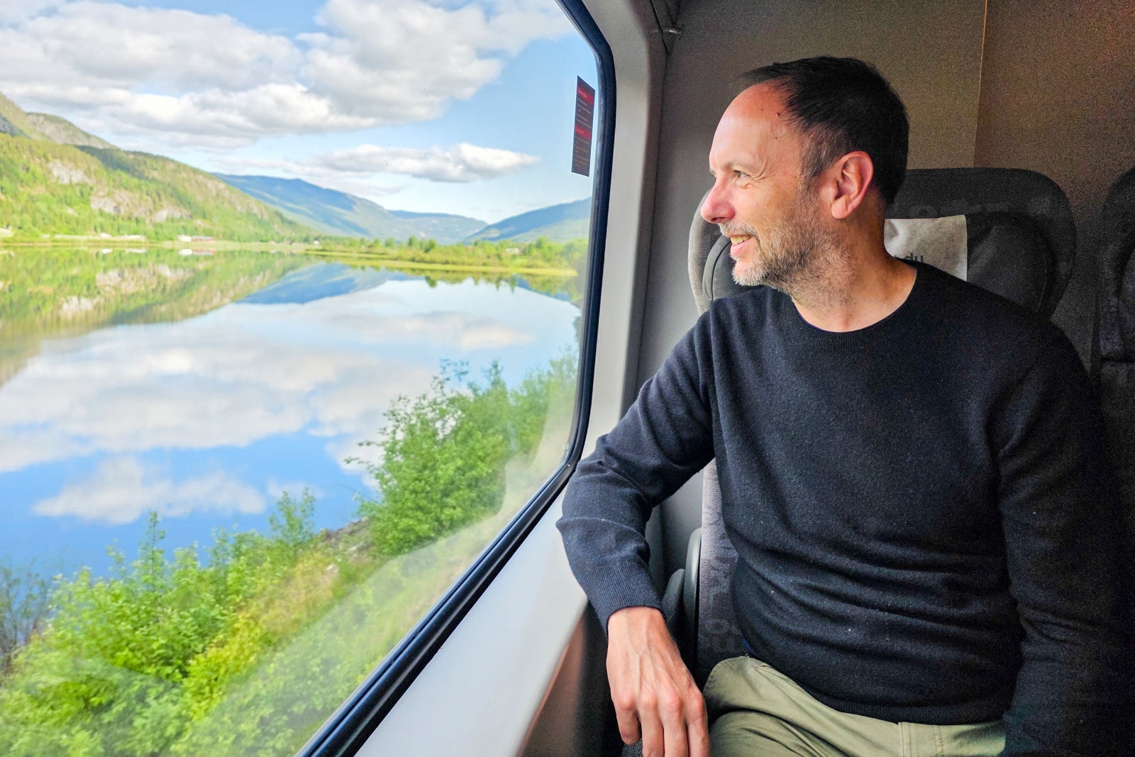 TPG's Gene Sloan on the Bergensbanen train across Norway