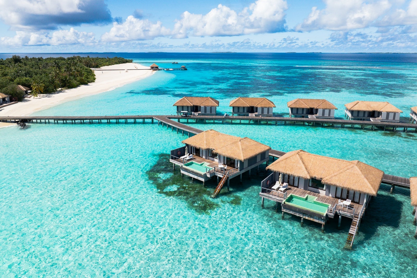 Overwater villas at the Vignette Collection Noku Maldives