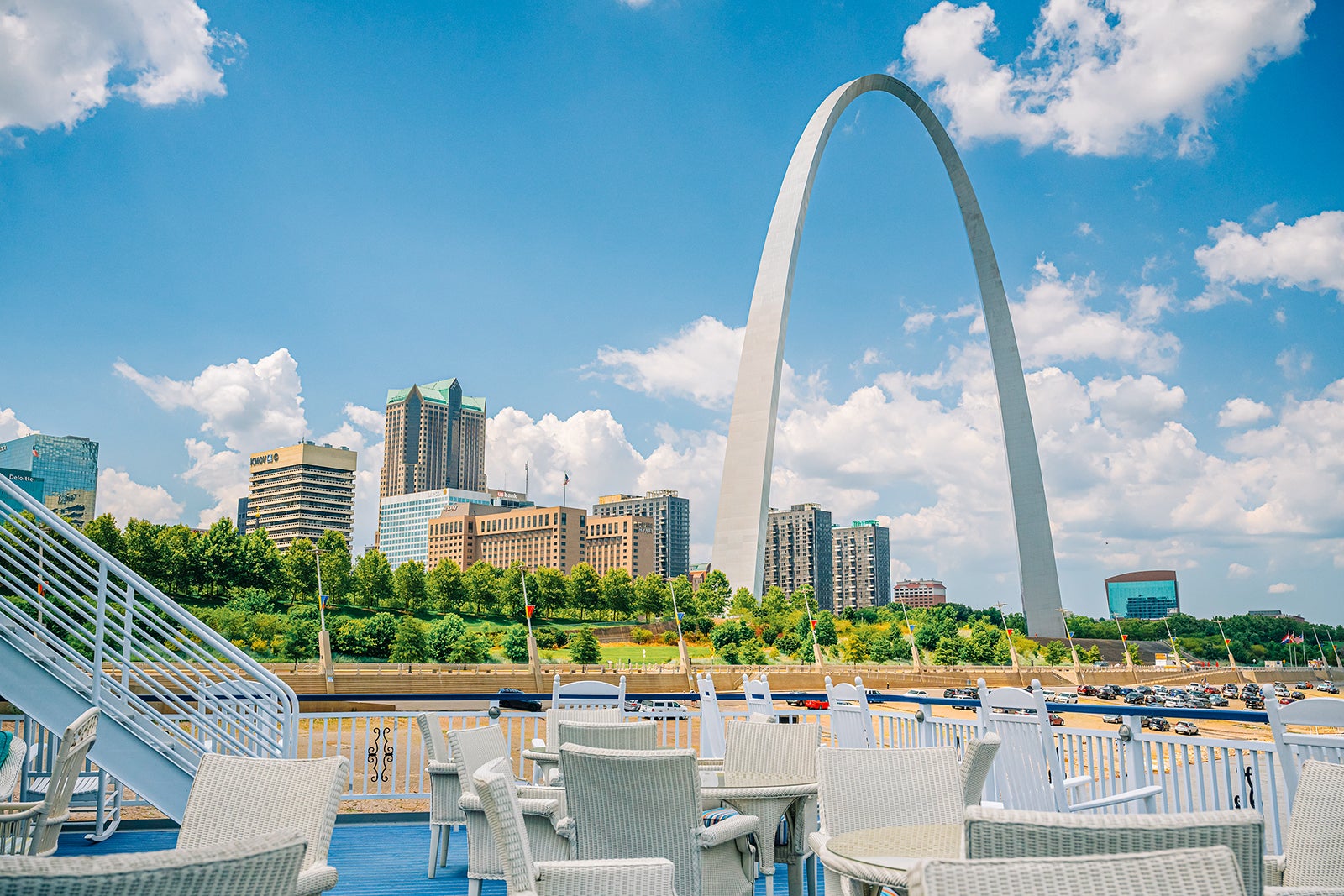 American Cruise Line River Cruise - top deck view St. Louis