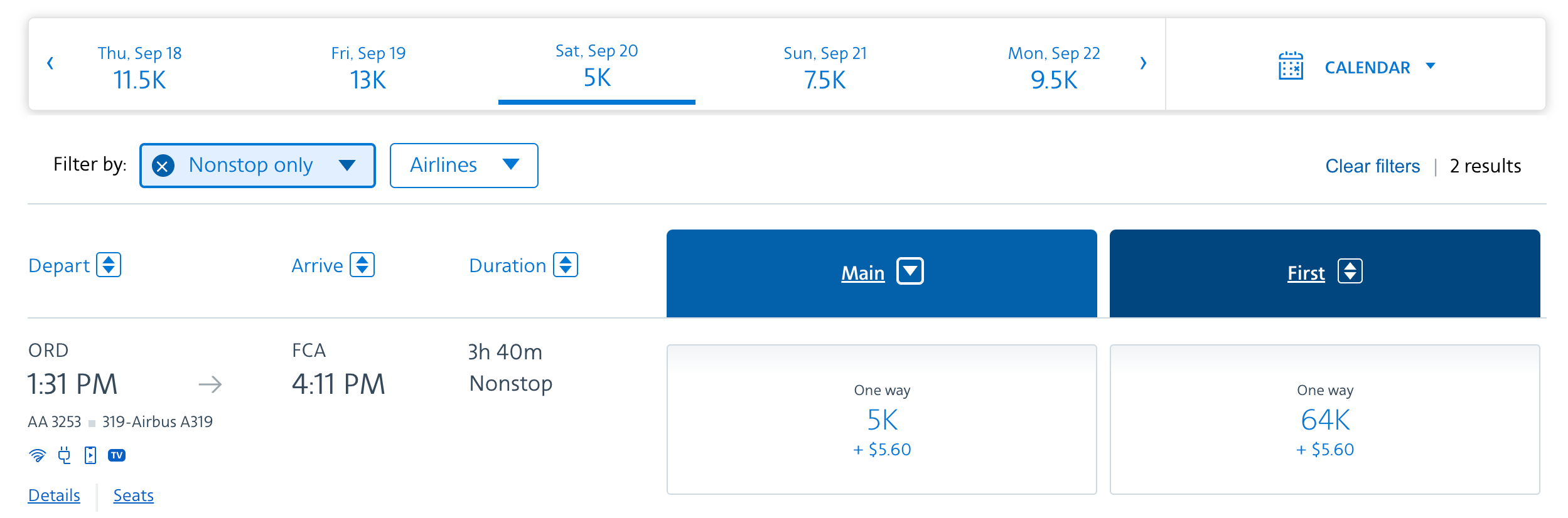 American ORD-FCA 5000 miles