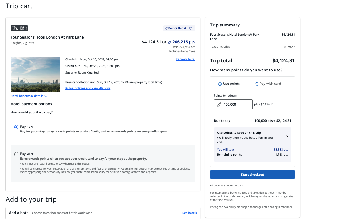 Chase Travel Screenshot