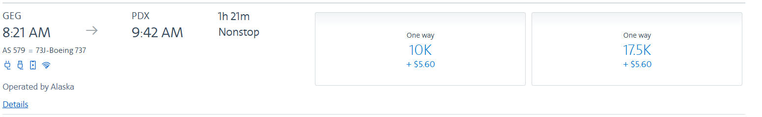 Alaska airlines booking GEG-PDX via American