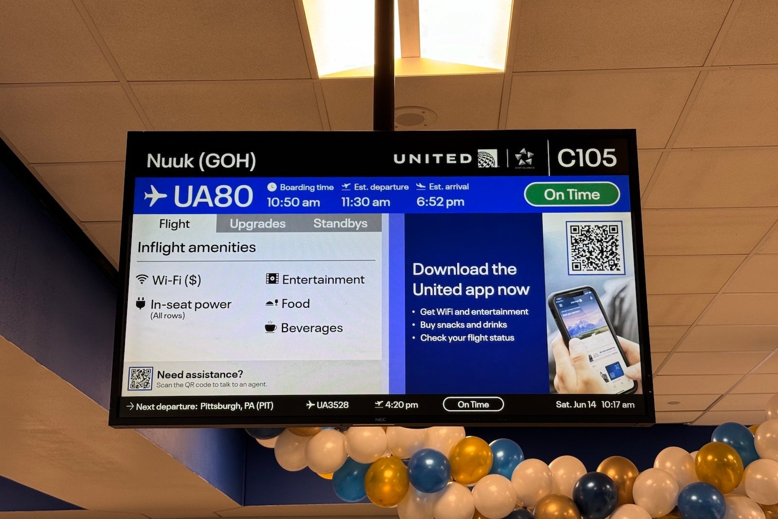 Inaugural EWR-GOH flight