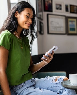 Woman looking at her phone