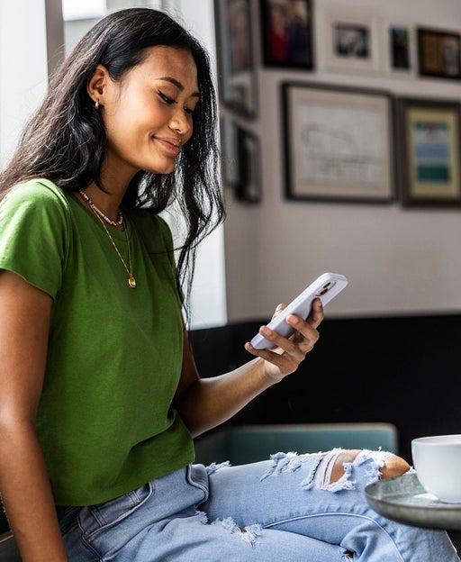 Woman looking at her phone
