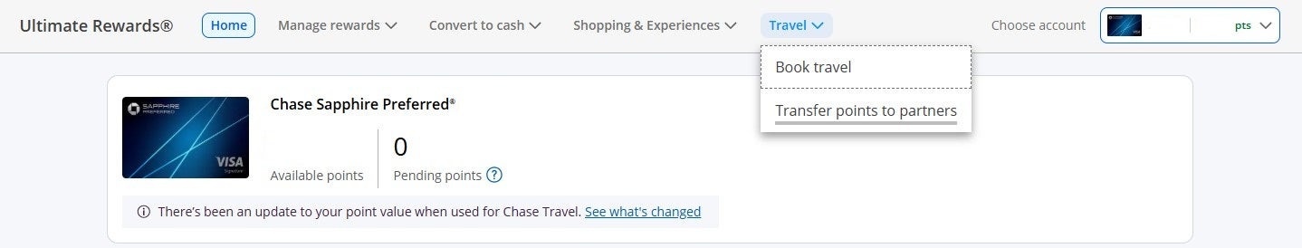 Transferring Chase points to Hyatt