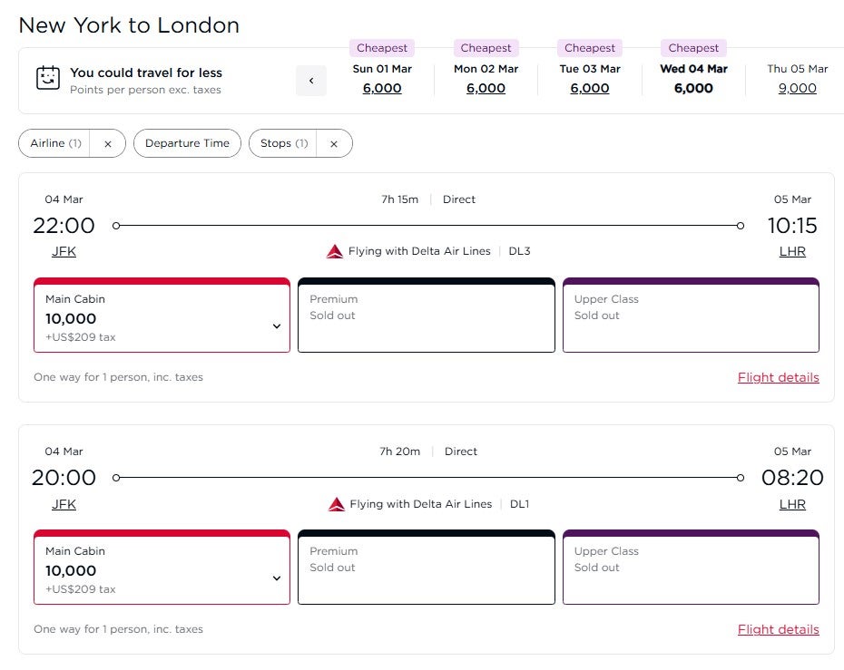 Booking a Delta operated flight through Virgin Atlantic Flying Club