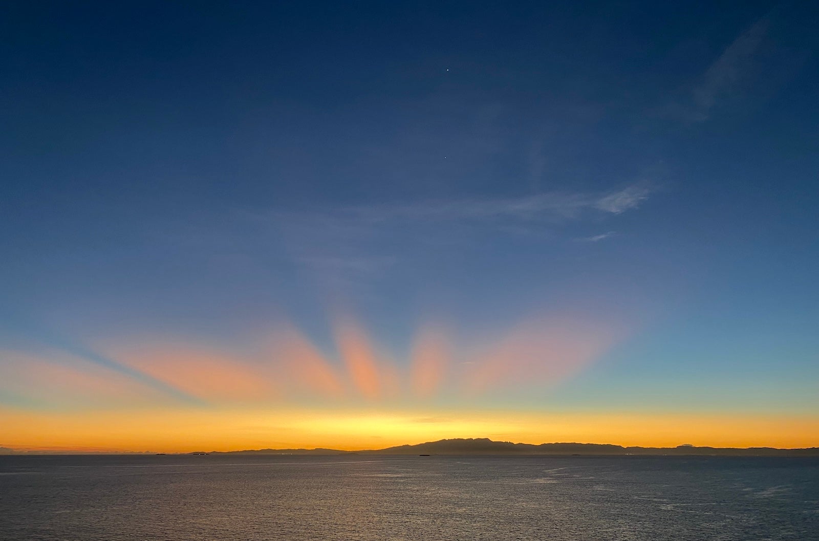 Sunrise over the ocean in Fiji