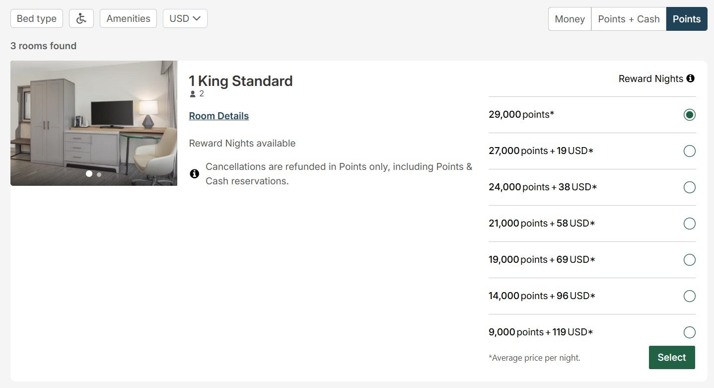 Redeeming IHG points for a stay