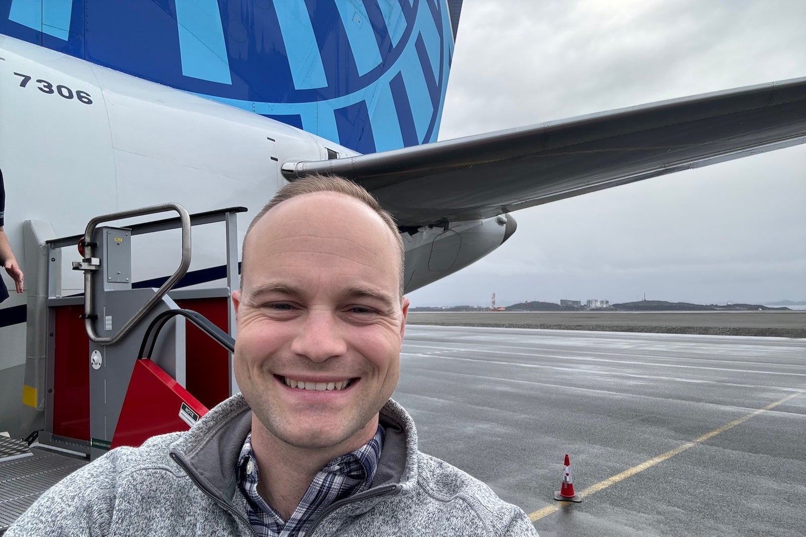 Sean at inaugural Greenland flight