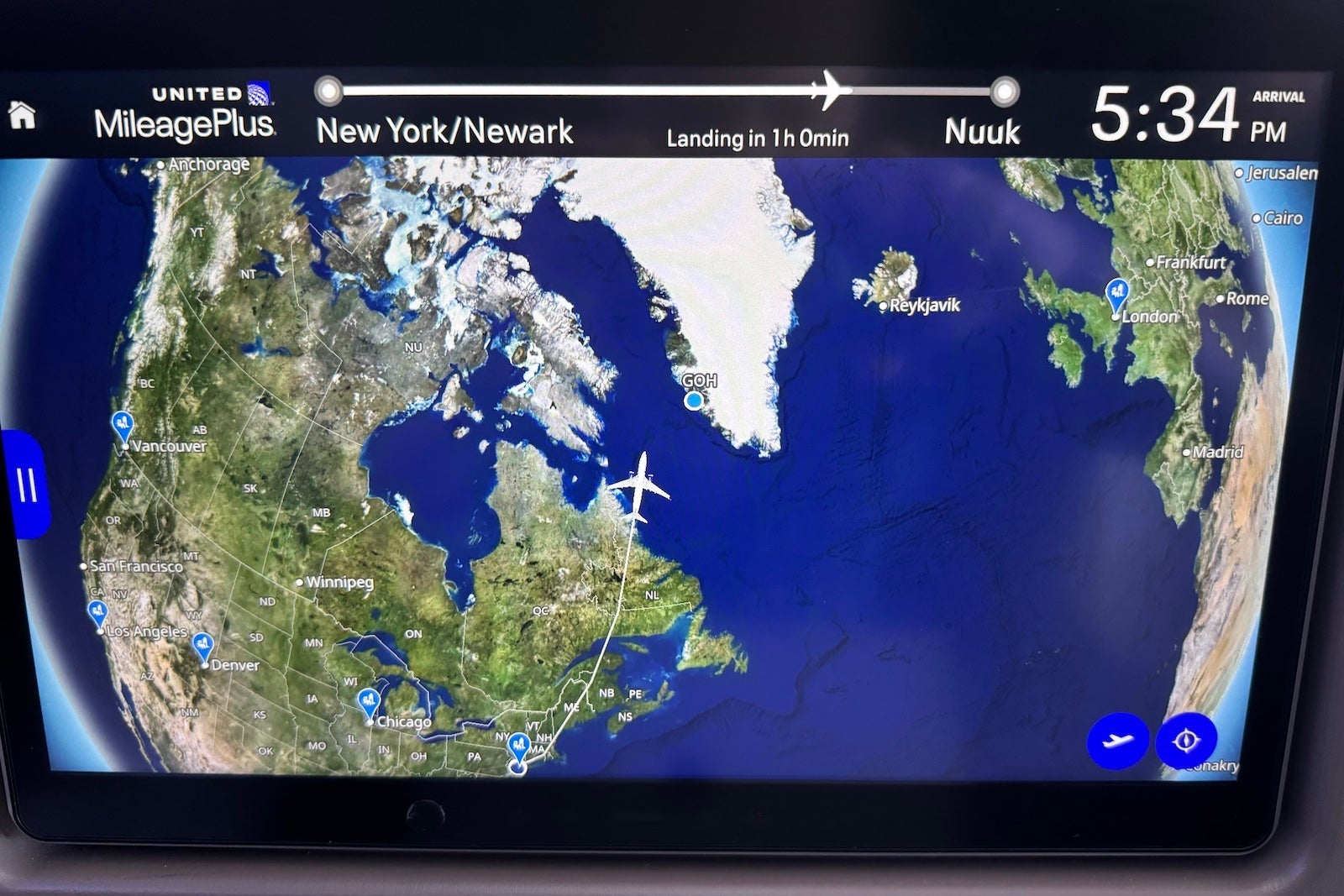 Inaugural EWR-GOH flight