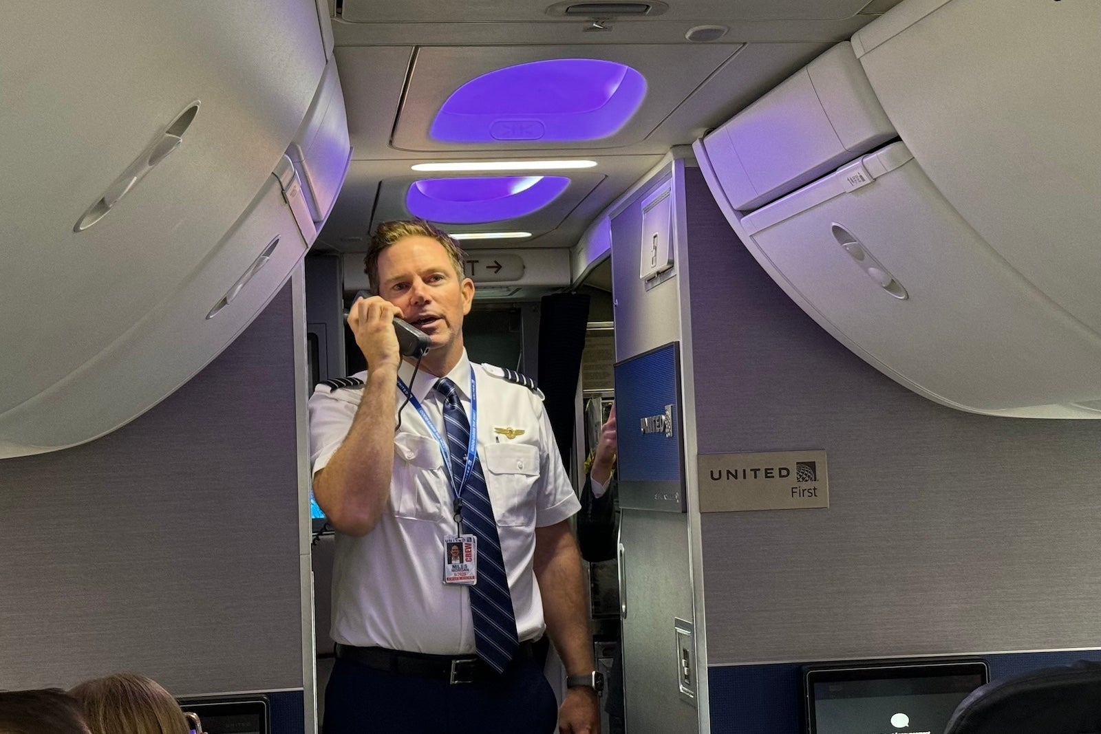 Captain on inaugural EWR-GOH flight