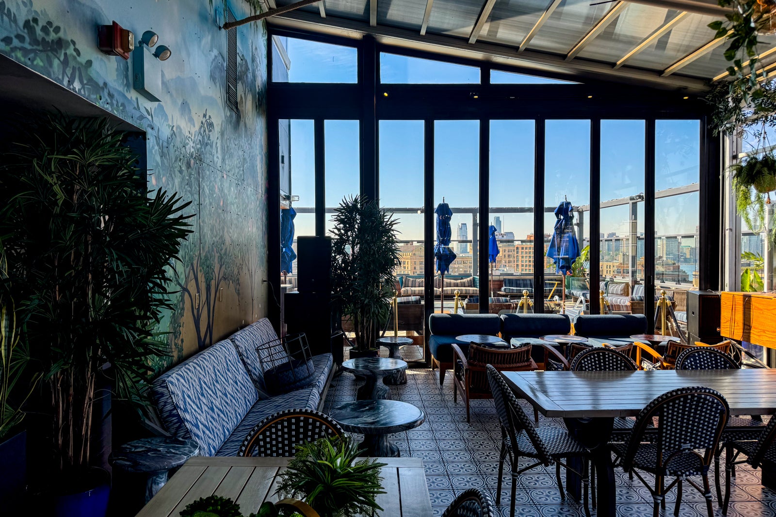 rooftop dining area
