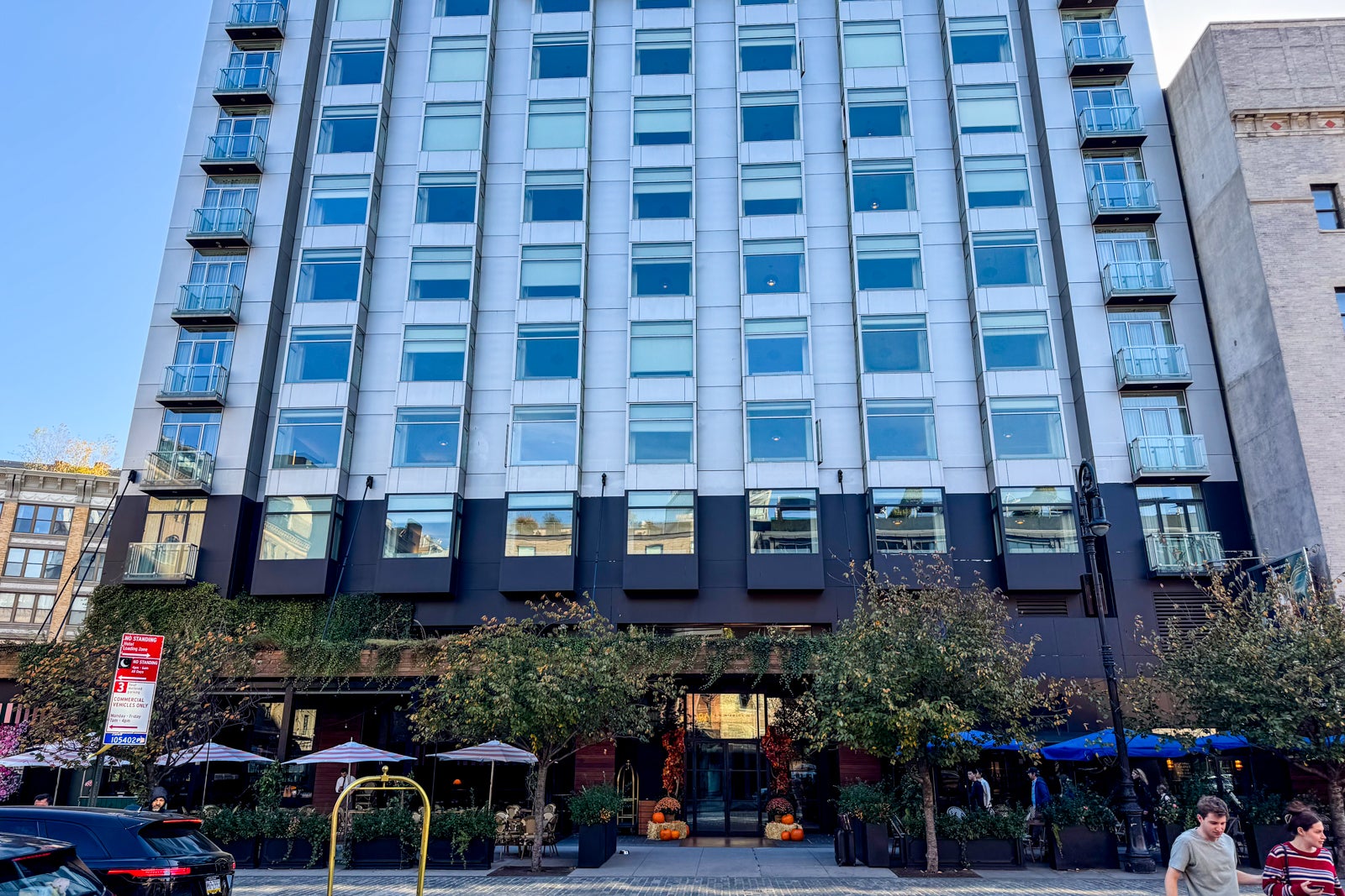 Gansevoort Meatpacking NYC review: Luxe hotel with a rooftop pool and more hotel building with trees