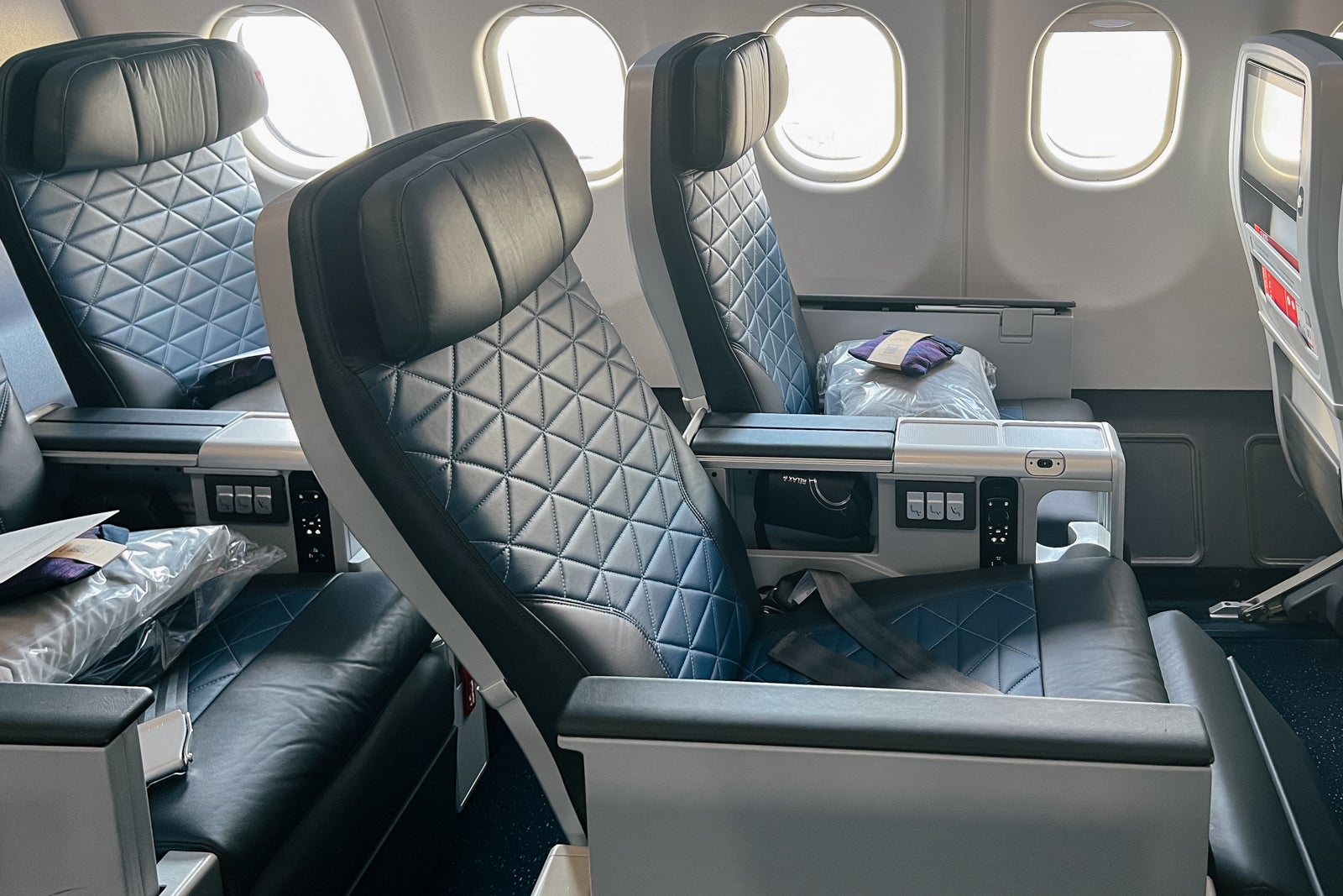 Delta Premium Select seats in recline. CLINT HENDERSON/THE POINTS GUY