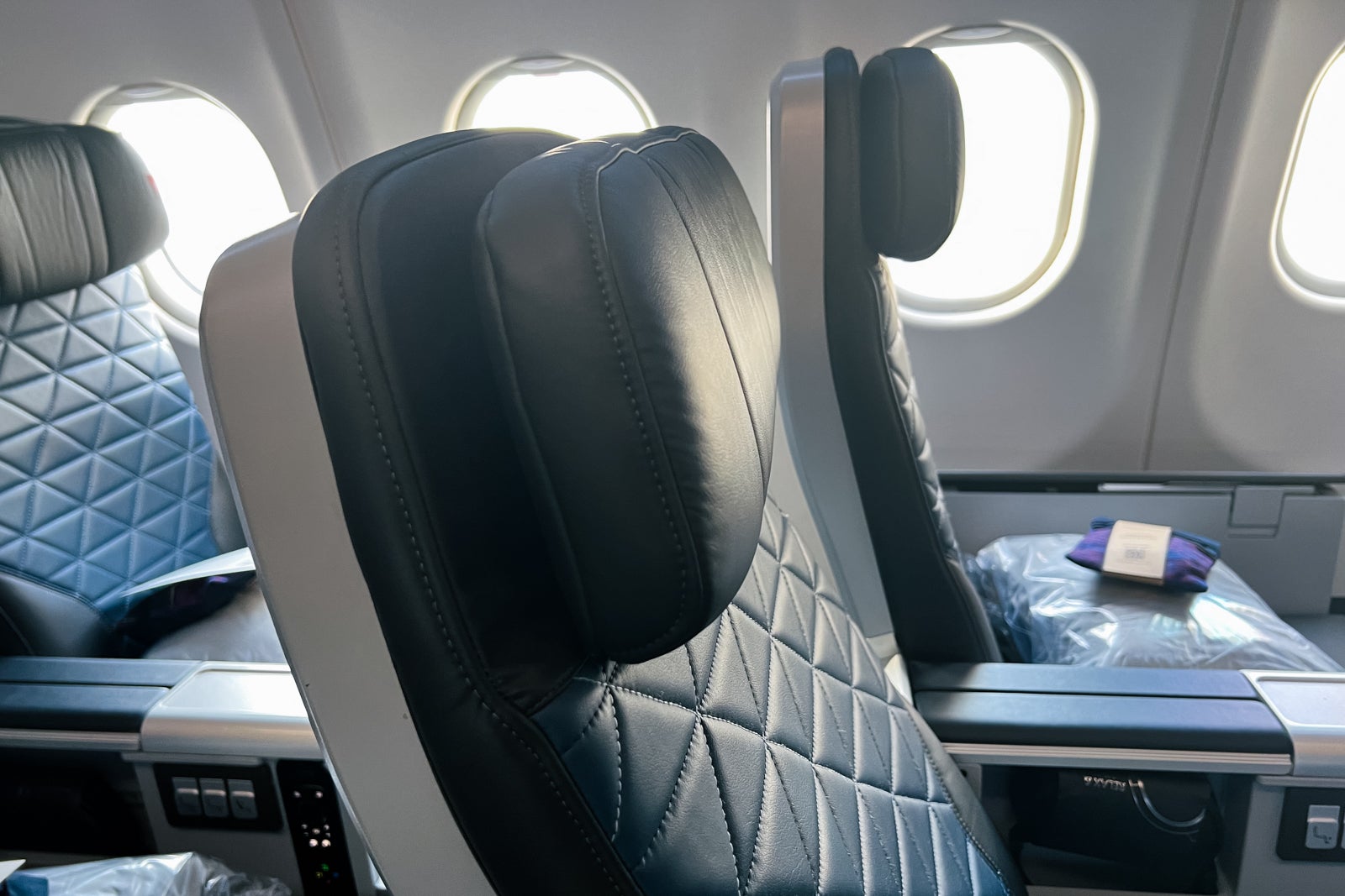 Delta Premium Select seats in recline.
