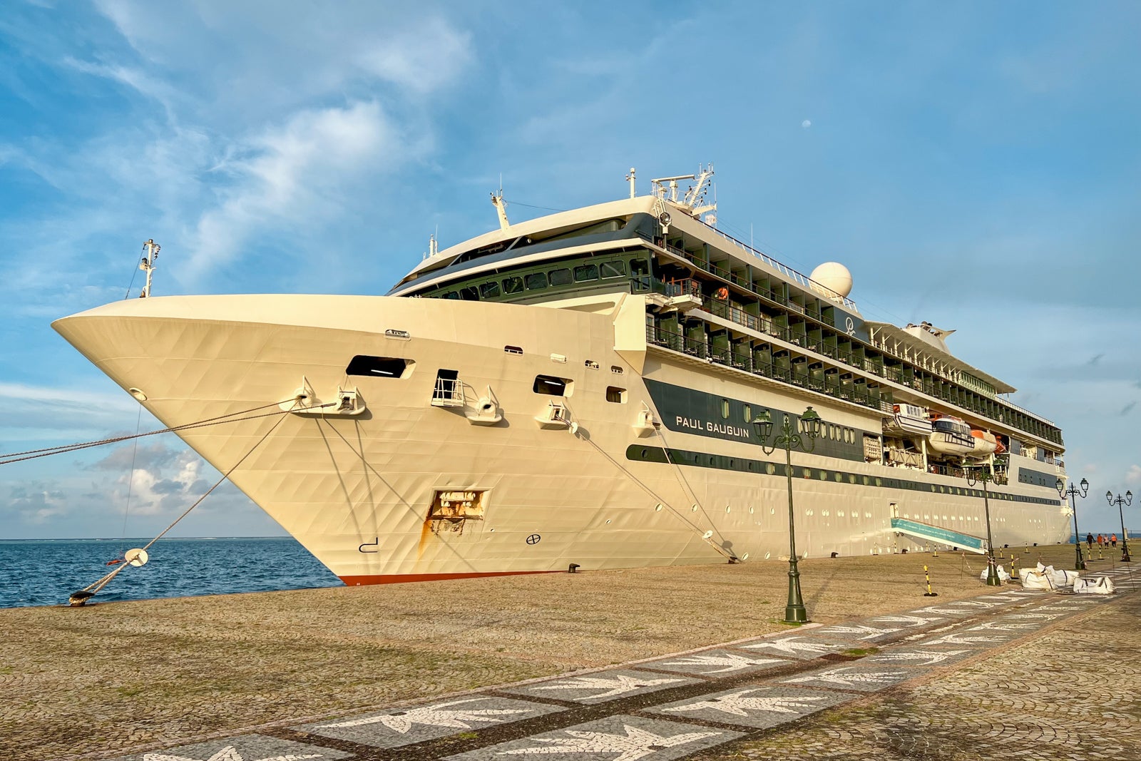 Paul Gauguin docked in Raiatea.