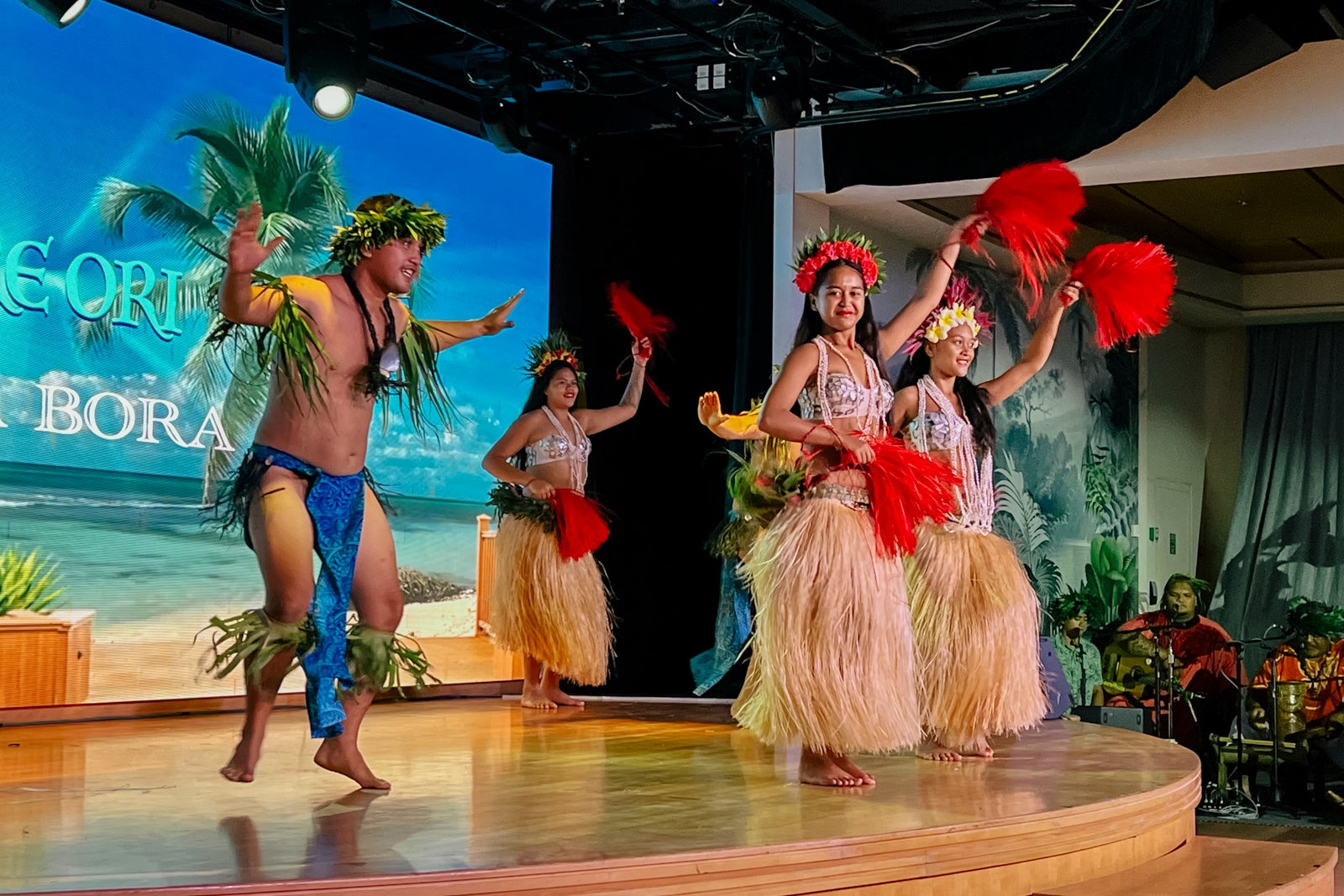 A performance of traditional Polynesia song and dance on the ship Paul Gauguin.