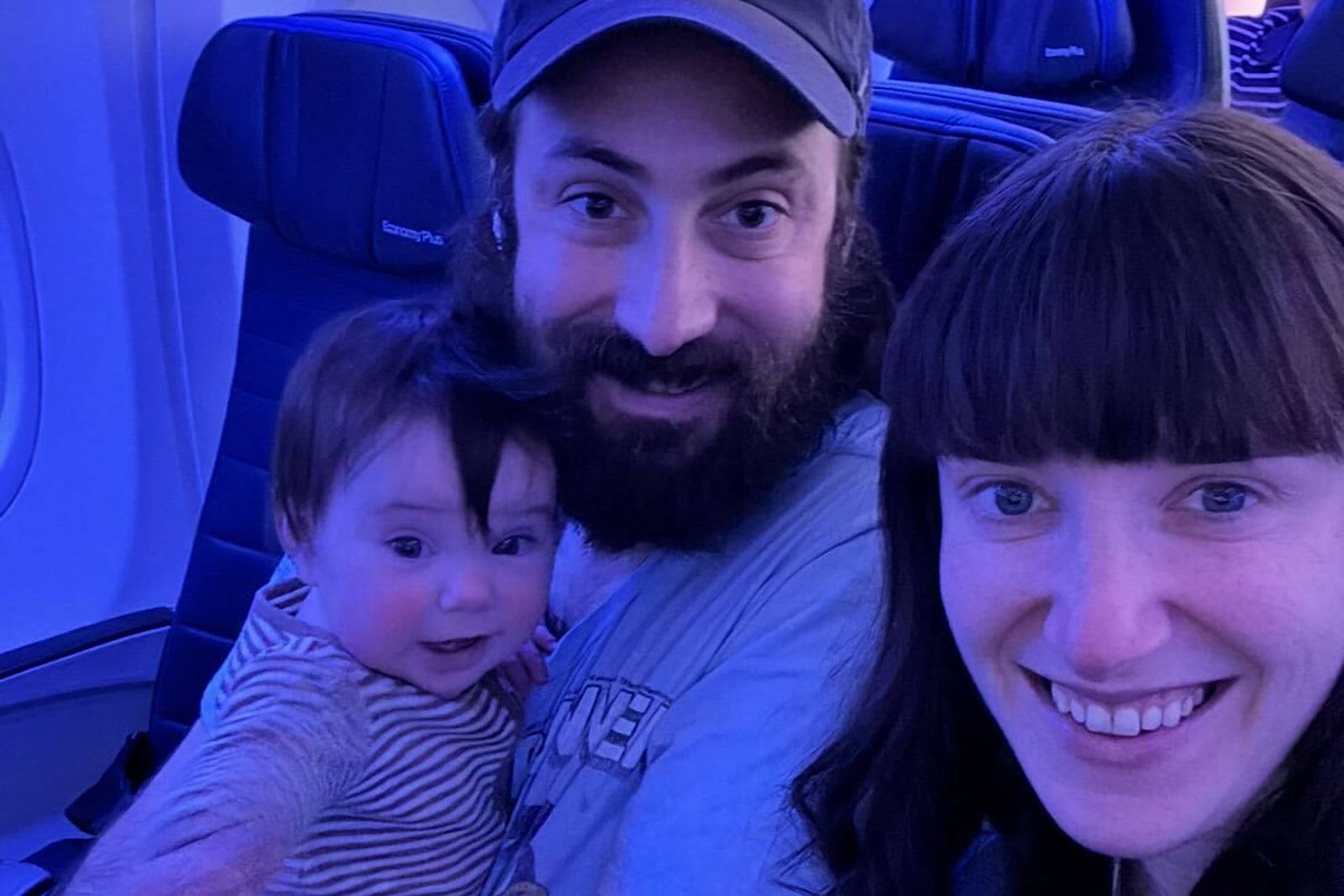 Senior editor Carly Helfand and her family on a United