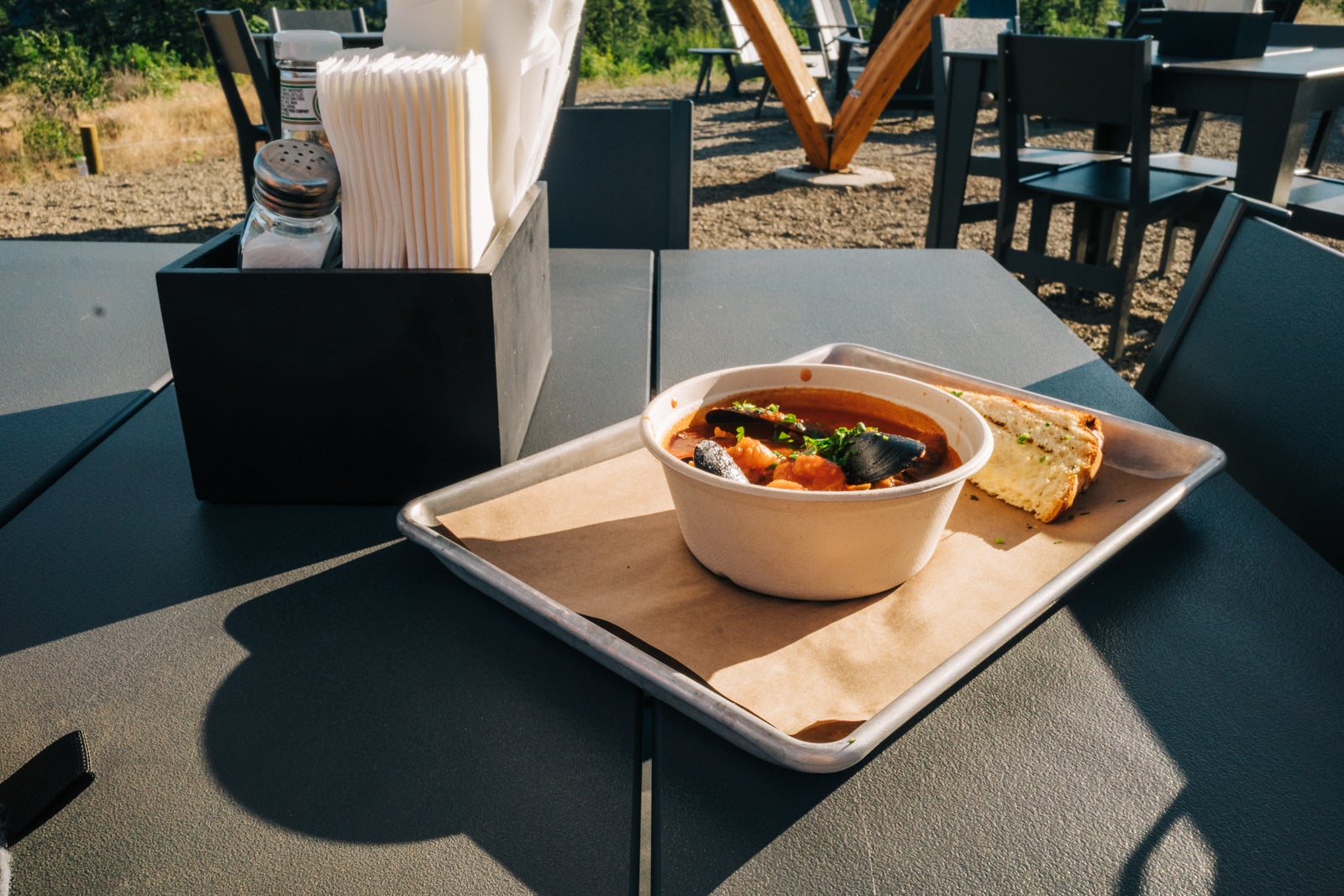 Under Canvas Columbia Gorge Dinner Seafood Cioppino