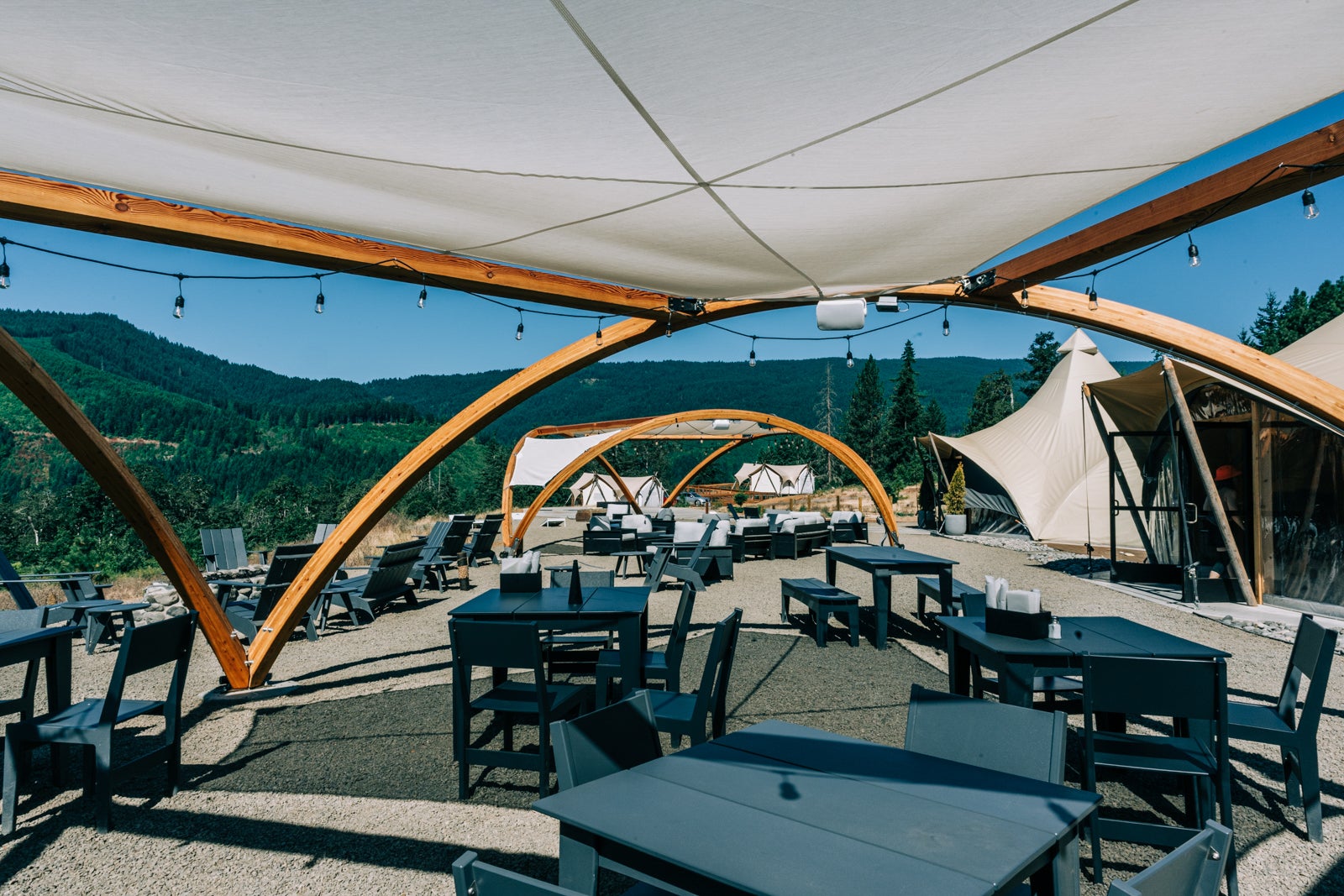 Under Canvas Columbia Gorge Outdoor Lounge Seating for relaxing and dining