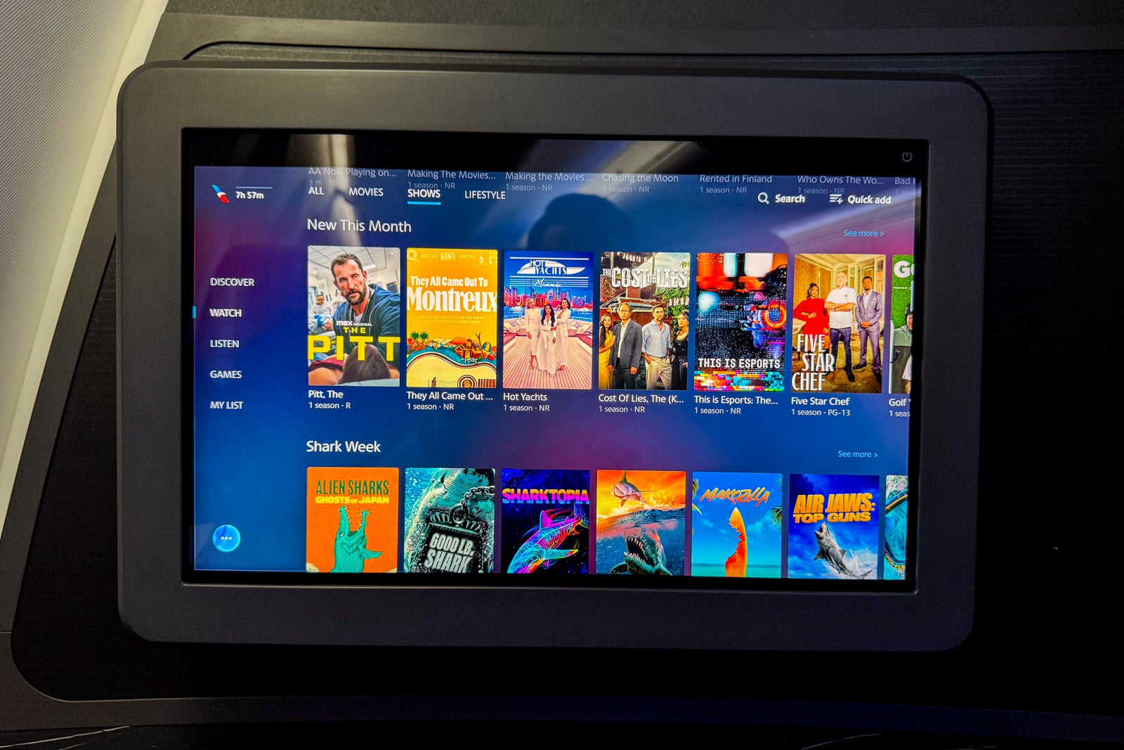 American Airlines' new Flagship Suite business class review IFE screen
