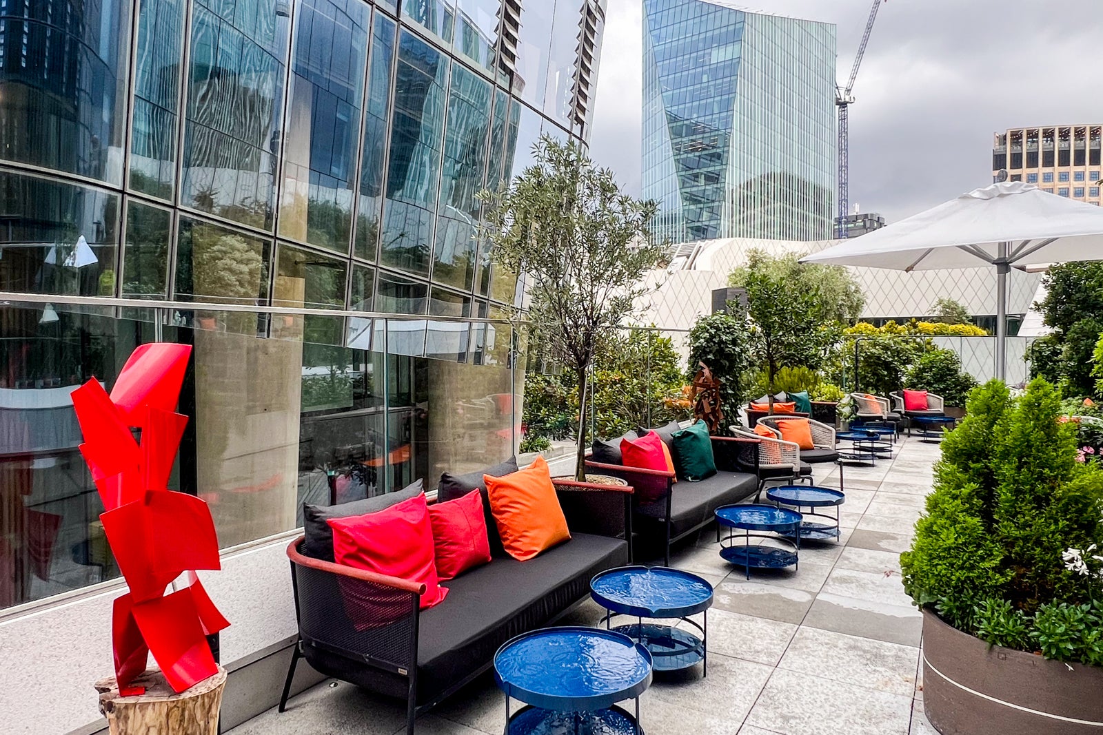 London's Bankside Hotel, Autograph Collection review Terrace at Bankside Hotel London.