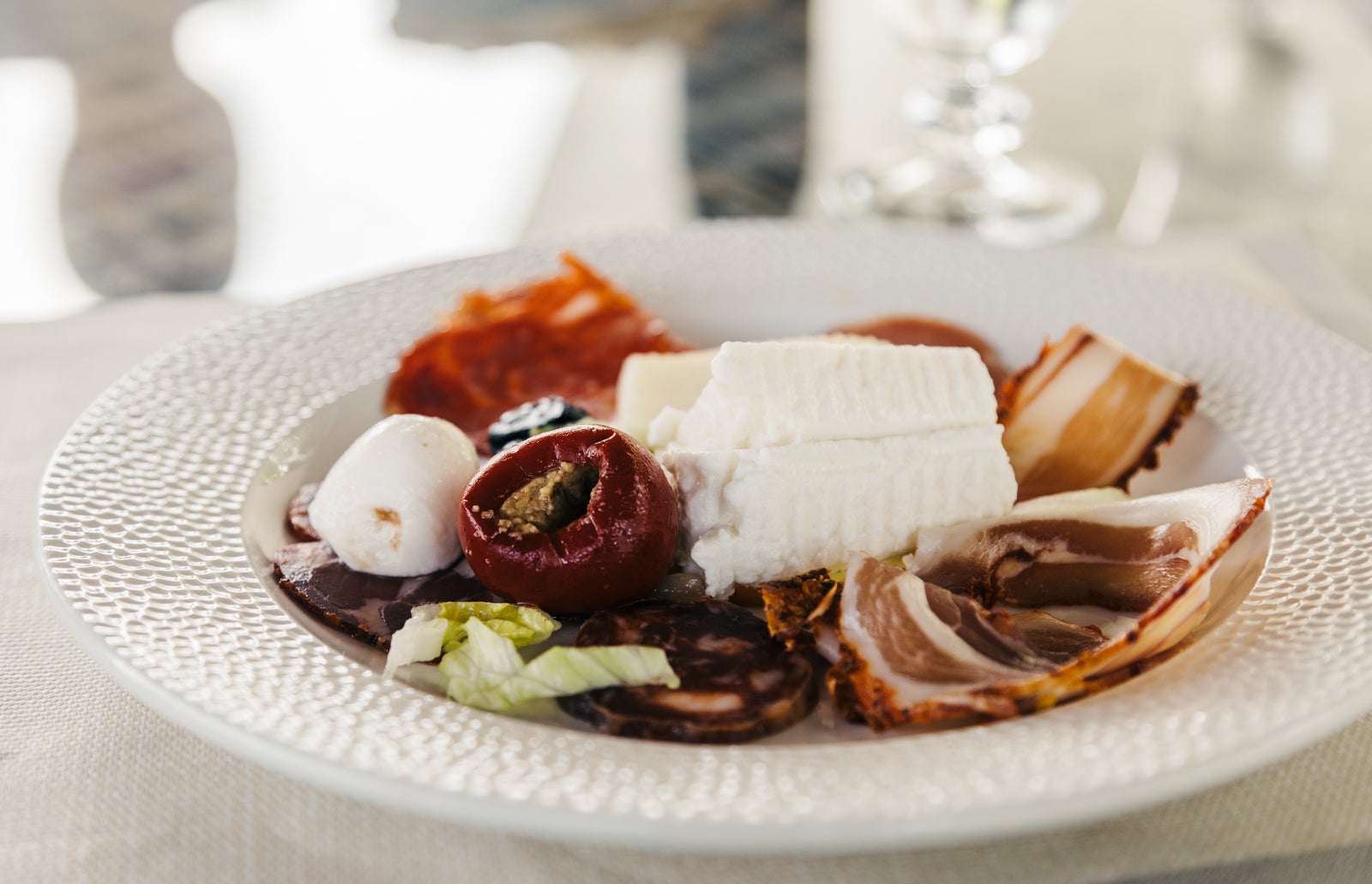 Calabria cheese and meats in Spilinga, Italy.
